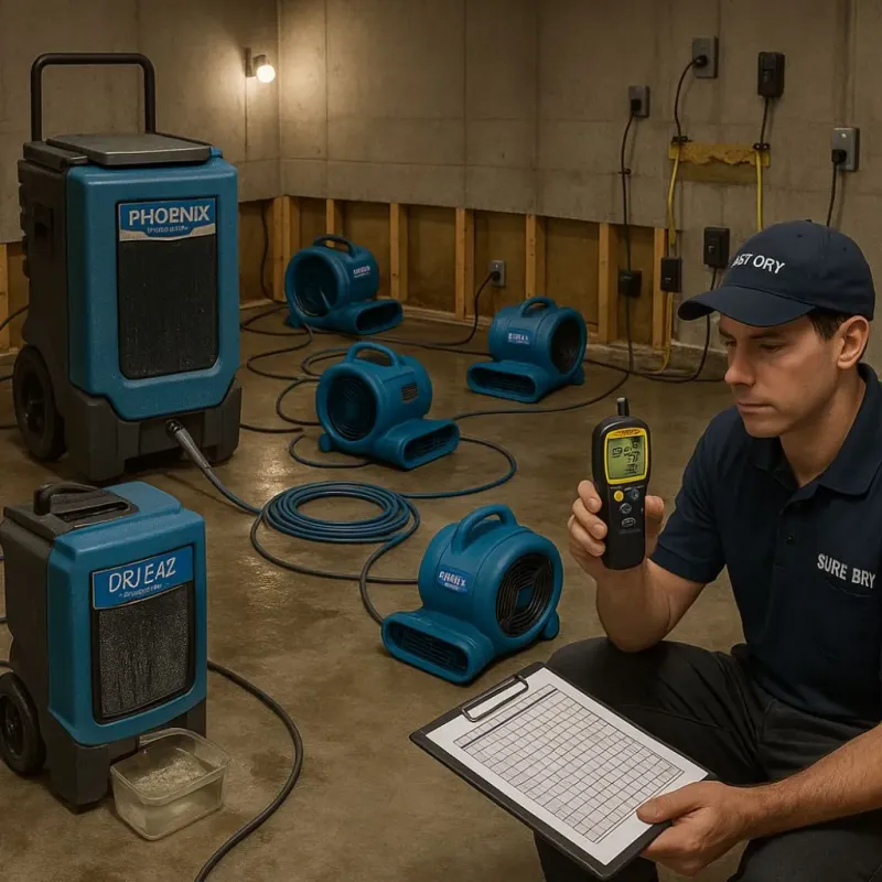 Structural Drying and Dehumidification process in Orland Hills, IL